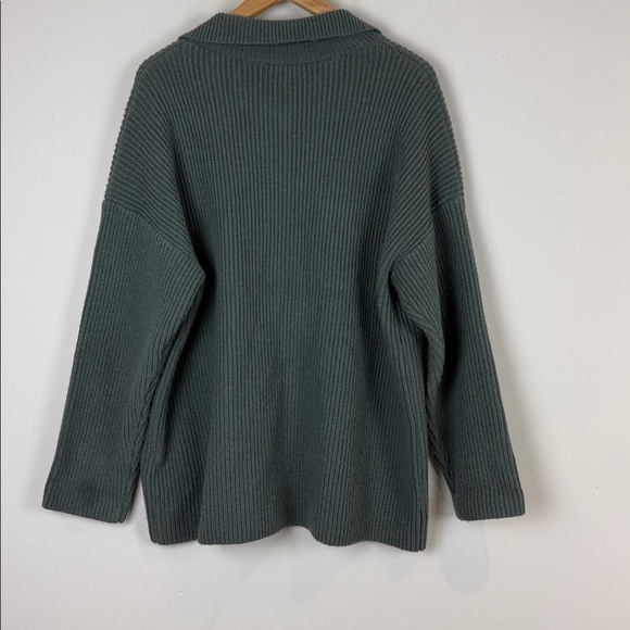 Entro Teal Ribbed Knit Cardigan Size Medium - Picture 5 of 9